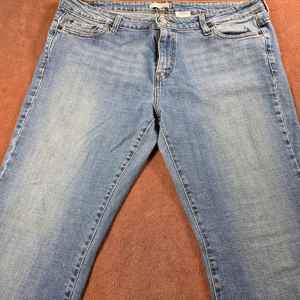2007 Levis 545 Low Bootcut Jeans Womens 16 Light Wash Stretch Denim Blue